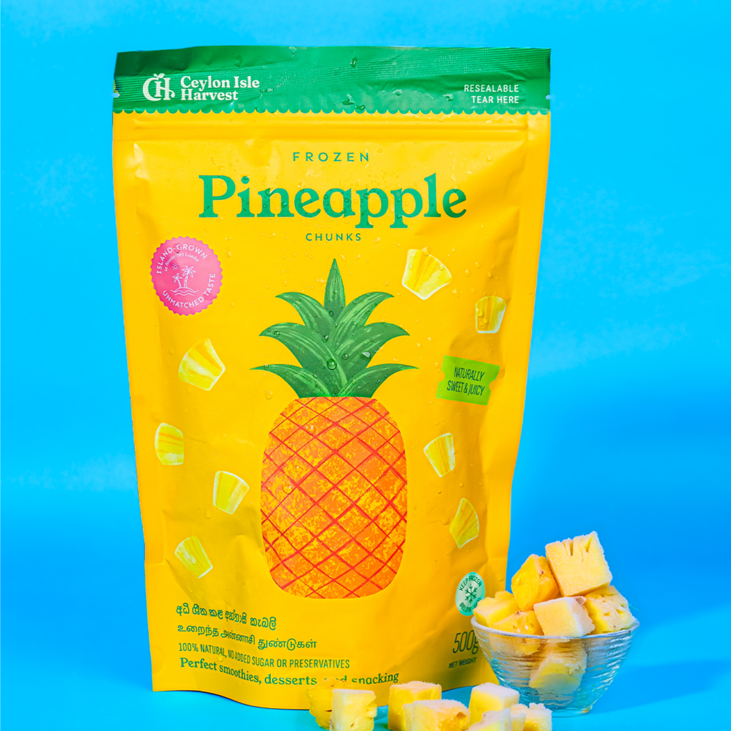 Premium Frozen Pineapple Chunks | Ready-to-Use | 500g