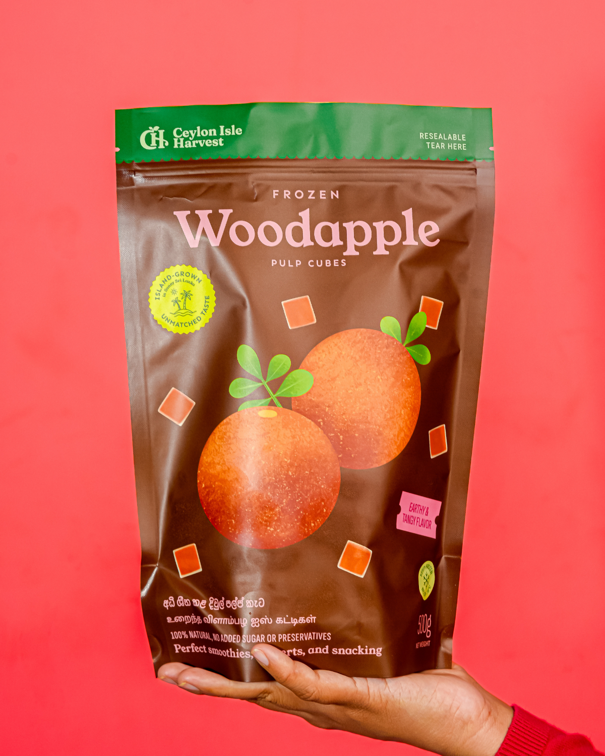 Frozen woodapple pulp cubes